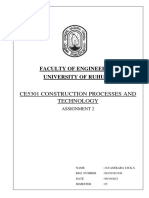 Ce5301 Construction Processes and Technology: Faculty of Engineering University of Ruhuna
