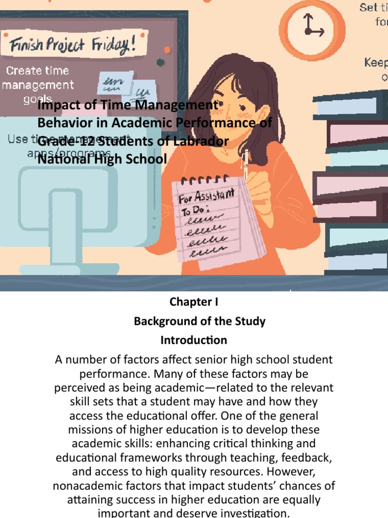 Impact of Time Management Behavior in Academic Performance of Grade-12 ...