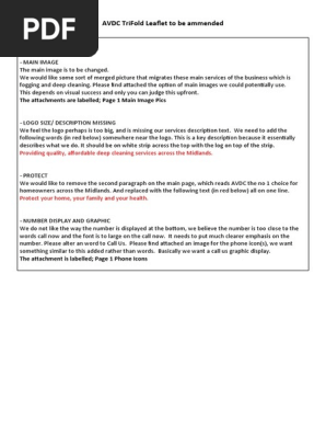 AVDC TriFold Leaflet Changes Required