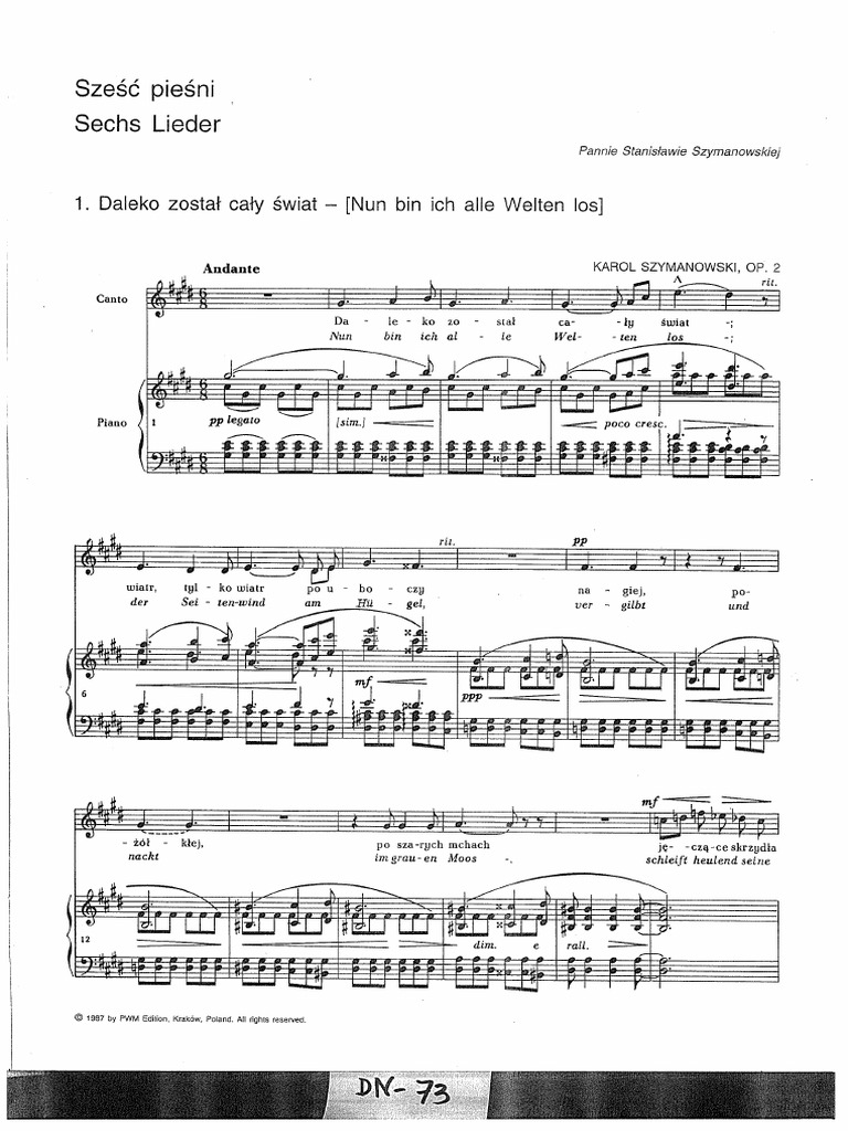 Szymanowski Daleko Zostal Caly Ten Swiat PDF