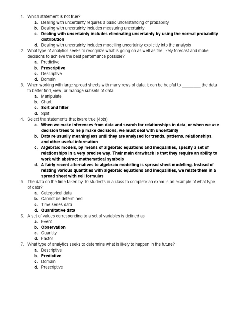 Which Statement Is Not True PDF