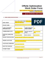 Offsite Optimization Work Order Form