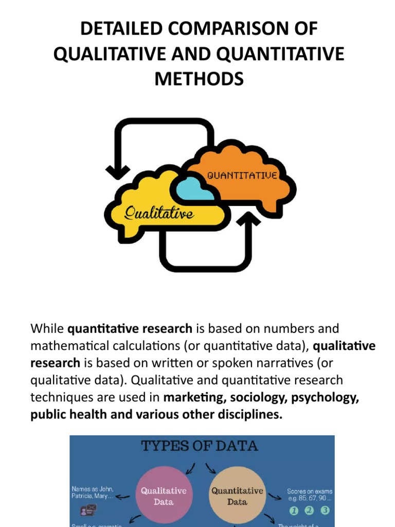 Detailed Comparison of Qualitative and Quantitative Methods | PDF