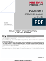 Nissan Forklift 1F1, 1F2 Series Operator's Manuals PDF