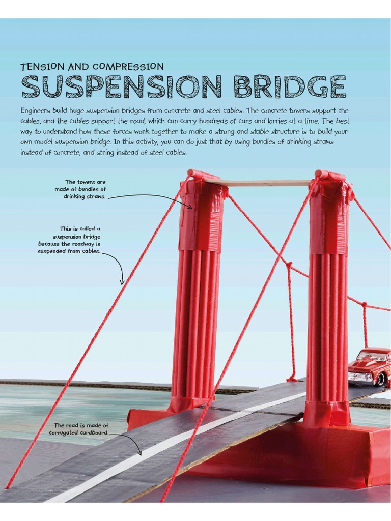 Suspension Bridge Tension and Compression PDF Bridge Civil