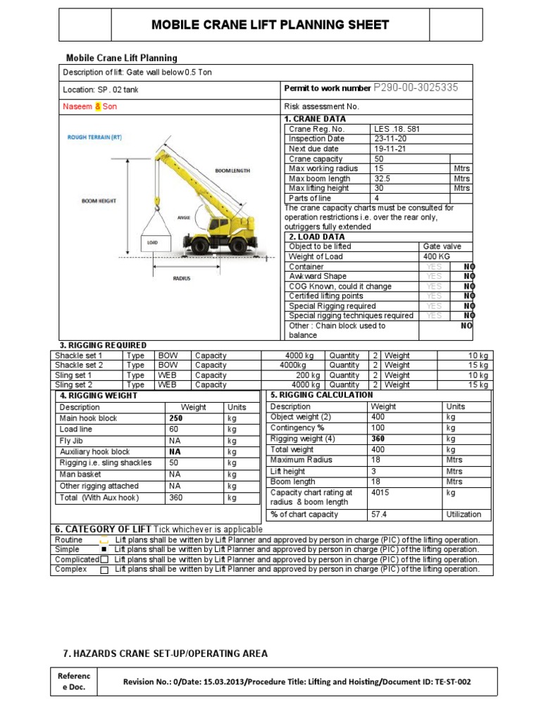 Mobile Crane Lift Planning | Download Free PDF | Crane (Machine)