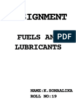 Assignment: Fuels Lubricants