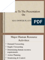 Welcome To The Presentation On: Man Power Planning