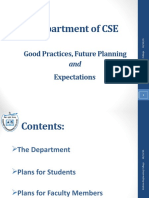 Good Practices - Future Planning and Expectations - Department of CSE