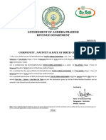 Government of Andhra Pradesh Revenue Department: Community, Nativity & Date of Birth Certificate