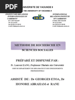 COURS METHODE DE RECHERCHE 