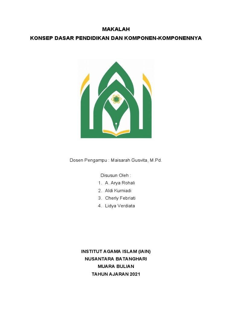 Konsep Dasar Pendidikan dan Komponen | PDF