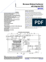 Microwave Wideband Synthesizer With Integrated VCO: Data Sheet