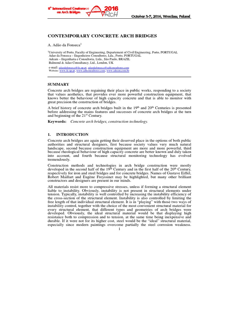 Evolution of Concrete Arch Bridges | PDF | Bridge | Truss
