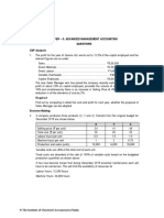 Paper - 5: Advanced Management Accounting Questions CVP Analysis