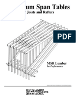 Maximum Span Tables: For Joists and Rafters