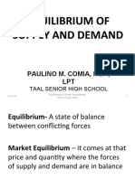 Equilibrium of Supply and Demand: Paulino M. Comia, Mba, LPT