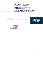 Pandemic Emergency Management Plan: (Insert Organisation Name)