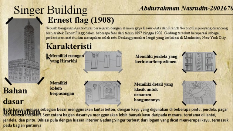Sejarah dan Arsitektur Singer Building | PDF