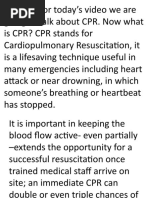 CPR Video Script