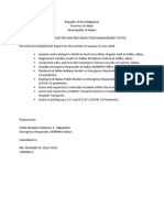 MDRRMO Personal Accomplishment Report Jan-Jun 2020