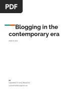 Blogging in Contemporary Era