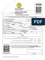 Health Declaration Card: Republic of The Philippines Province of Aklan