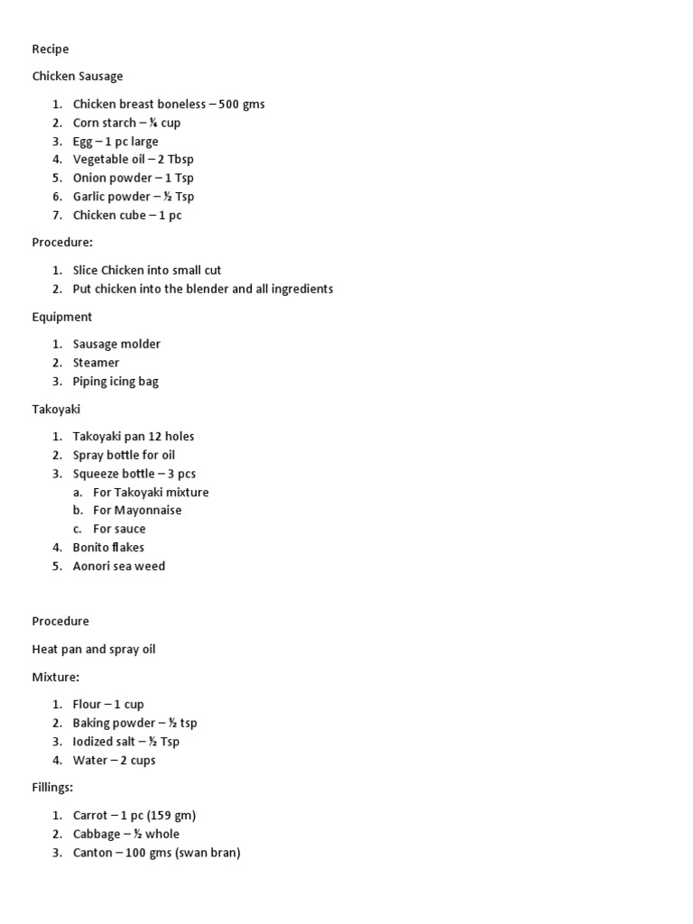 Recipe | PDF | Food And Drink Preparation | Sauce
