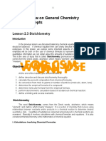 Lesson 2.3 Stoichiometry Based On Chem Fomula