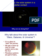 Next Topic: The Solar System in A Stellar Context: Why Are We Doing This?
