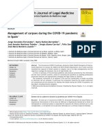 Spanish Journal of Legal Medicine: Management of Corpses During The COVID-19 Pandemic in Spain