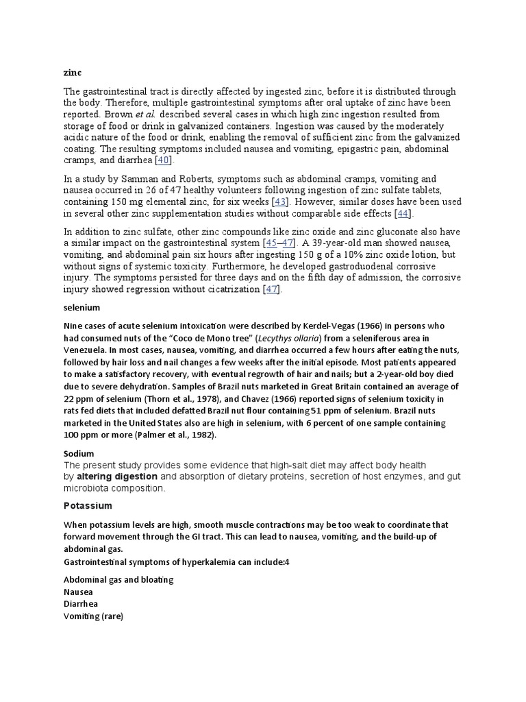 Minerals PDF Zinc Nausea