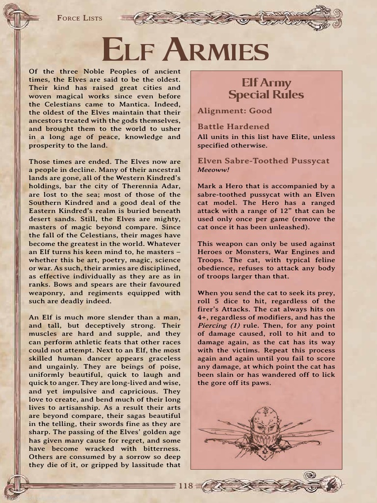 LF Rmies Elf Army Special Rules PDF Elf (Dungeons & Dragons) Cavalry