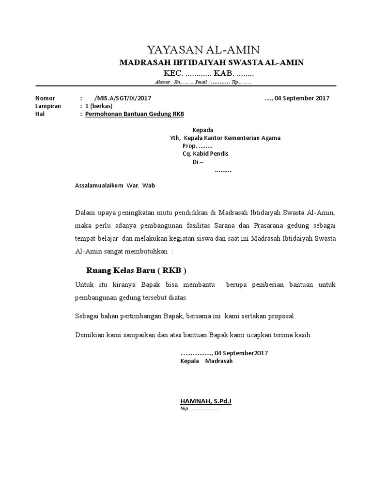 Contoh Proposal RKB Baru | PDF