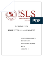 Banking Law First Internal Assessment: Name: Samarth Dahiya PRN: 19010126043 Course: Bba LLB (Hons) Div: A Semester - V