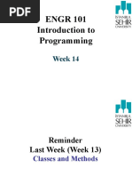 ENGR 101 Introduction To Programming: Week 14