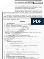 Examen corrigé français sc 2as (2010-1) Trimestre 2 اللغة الفرنسية الثانية ثانوي اختبار الفصل الثاني