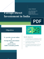 Foreign Direct Investement in India: Group 1, Division B