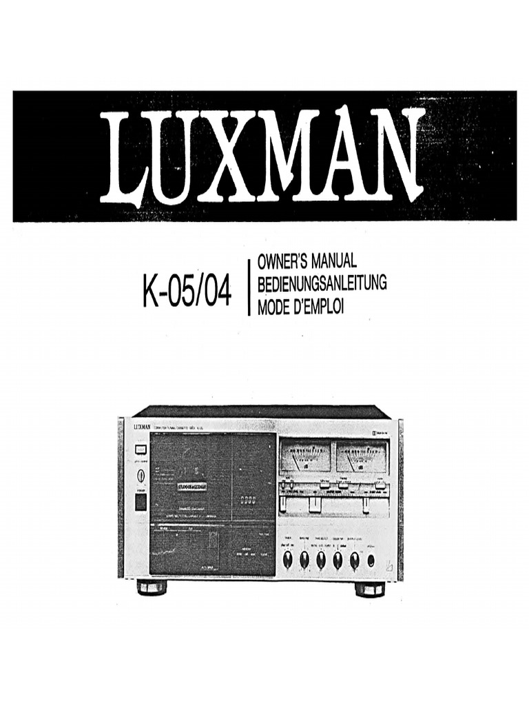 Luxman K 05 Owners Manual | PDF