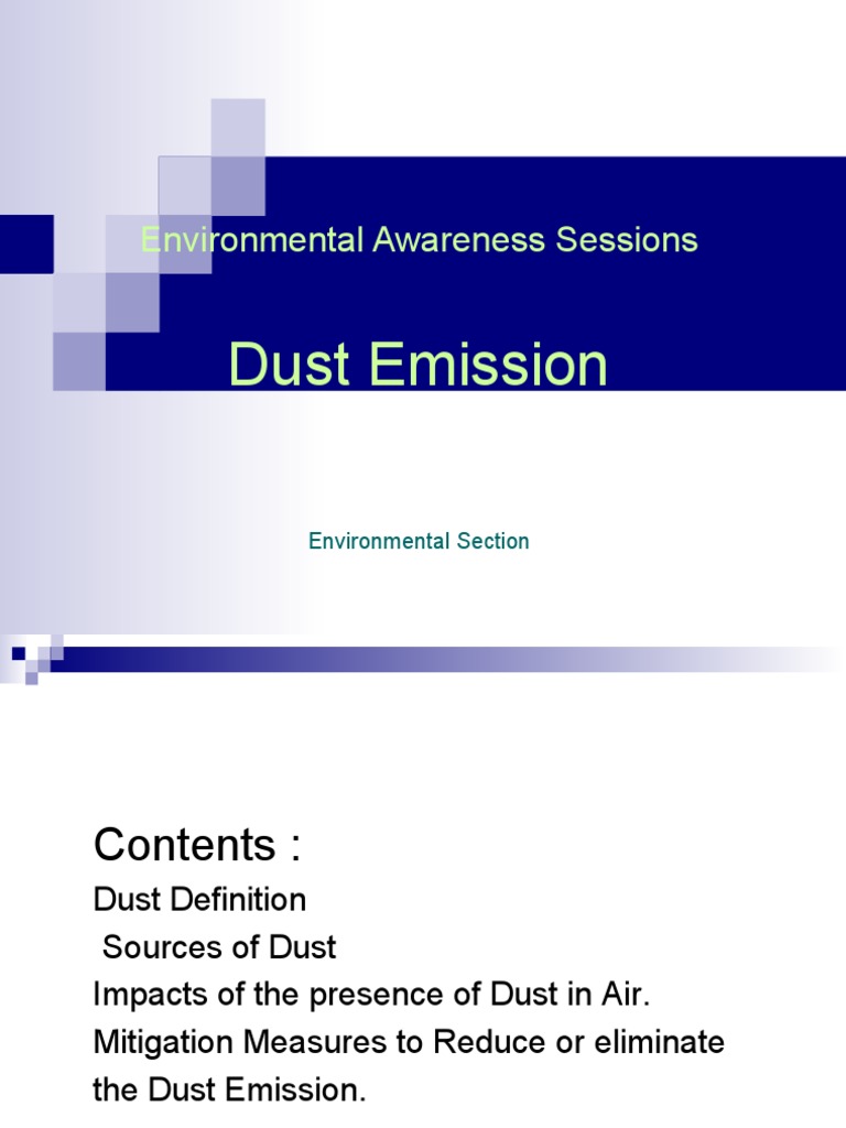 Dust Emission: Sources and Mitigation | PDF