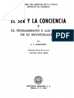 El Ser Y La Conciencia by Rubinstein S L