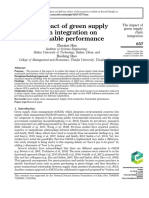 The Impact of Green Supply Chain Integration On Sustainable Performance