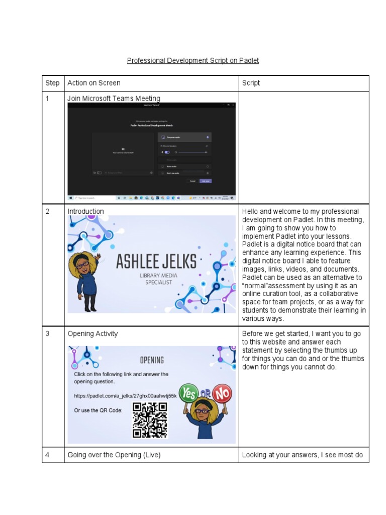 Padlet Professional Development Script | PDF | World Wide Web ...
