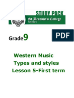 Grade: Western Music Types and Styles Lesson 5-First Term