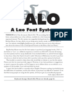 A Lao Font System: VERSION 1.3 of This Document, March 20. We Are Making This Booklet, Some