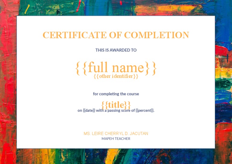 Certificate of Completion PDF Certificate of Completion PDF