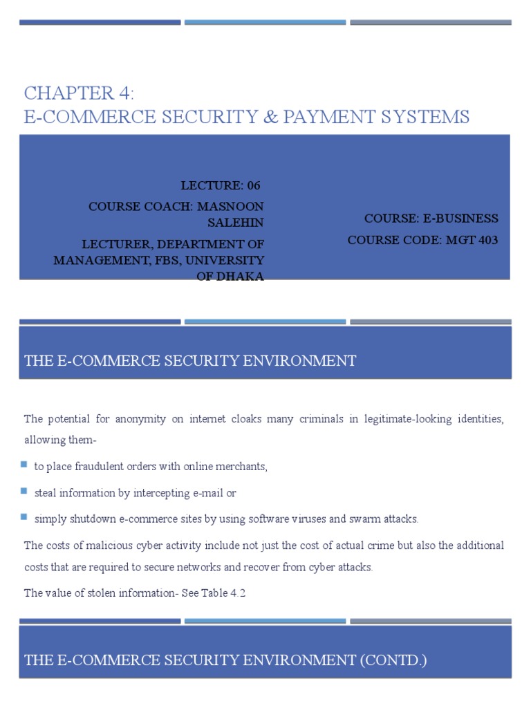 E-Commerce Security & Payment Systems | PDF | Credit Card | E Commerce