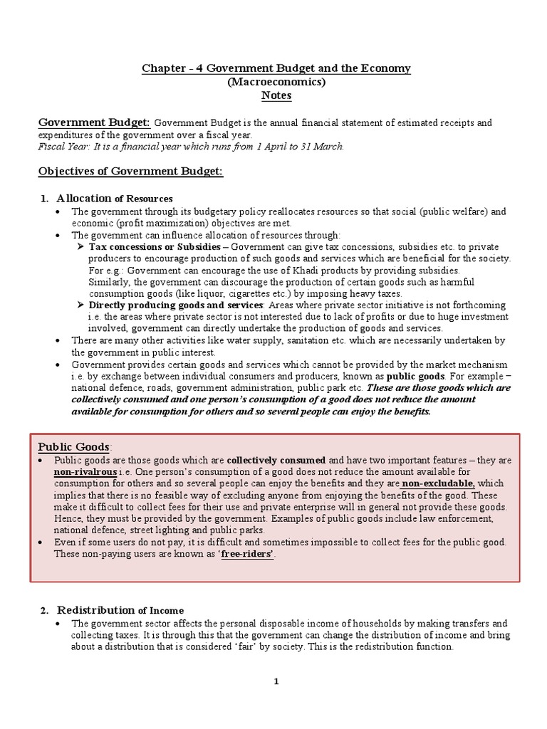 Government Budget Objectives Explained | PDF | Government Budget ...