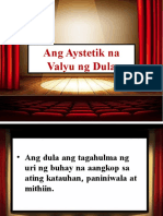 Ang Aystetik Na Valyu NG Dula