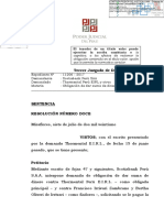 Resolución judicial sobre demanda de obligación de dar suma de dinero